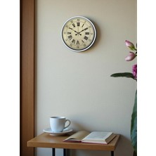 Mey Ithalat® 36 cm Beyaz Retro Dekoratif Duvar Saati