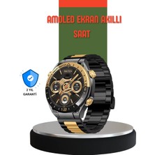 No 35 Moda Amoled Ekran Akıllı Saat Bluetooth 5.1 Çağrı Destekli 3 Bileklikli