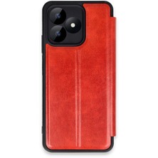 Mey Ithalat®  Realme Note 50 4g Kılıf Flip Cover - Kırmızı