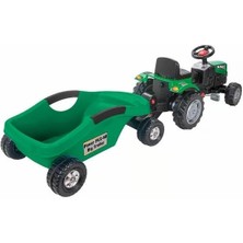 Mey Ithalat® Power Pedallı Big Trolley Traktör Yeşil-Pls