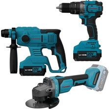 Mey Ithalat® Cat Power 4235 Akülü Vidalama Taşlama Kırıcı Delici Set 4,0 Ah Çift Akülü