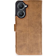Mey Ithalat®  Vivo Y18 Kılıf Trend S Plus Kapaklı Kılıf - Taba