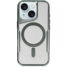 Mey Ithalat®  iPhone 15 Plus Kılıf Boyi Magsafe Silikon Kapak - Yeşil