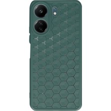 Mey Ithalat®  Xiaomi Redmi 13C Kılıf Petek Silikon Kapak - Koyu Yeşil