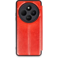 Mey Ithalat®  Xiaomi Redmi 14C Kılıf Flip Cover - Kırmızı