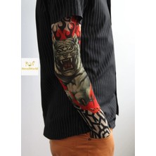 Mey Ithalat® Giyilebilir Kol Dövmesi Çorap Dövme 3D Baskılı Kol Bacak Dövme 2 Adet Model 8