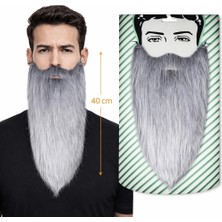 Mey Ithalat® Gri Renk Lastikli Uzun Takma Sakal 40 cm