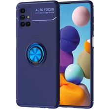 Mey Ithalat®  Samsung Galaxy M51 Kılıf Range Yüzüklü Silikon - Mavi