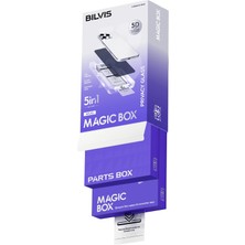 Mey Ithalat®  Apple iPhone 15 Pro Bilvis 5in1 5d Magic Hayalet Cam Ekran Koruyucu - Siyah