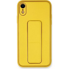 Mey Ithalat®  iPhone Xr Kılıf Coco Deri Standlı Kapak - Sarı