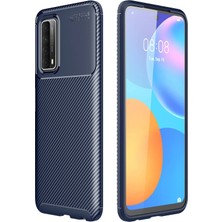 Mey Ithalat®  Huawei P Smart 2021 Kılıf Auto Focus Karbon Kapak - Lacivert