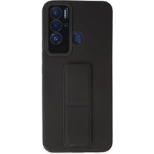Mey Ithalat®  Tecno Pova Neo Kılıf Mega Standlı Silikon - Siyah
