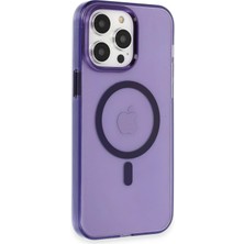 Mey Ithalat®  iPhone 14 Pro Kılıf Tron Şeffaf Magsafe Kapak - Derin Mor