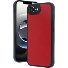 Mey Ithalat®  iPhone 16E Kılıf Aras Deri Kapak - Kırmızı