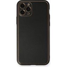 Mey Ithalat®  iPhone 11 Pro Max Kılıf Coco Deri Silikon Kapak - Siyah