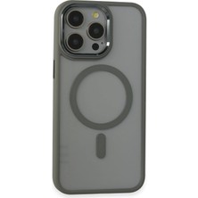 Mey Ithalat®  iPhone 15 Pro Max Kılıf Room Magneticsafe Silikon - Gri