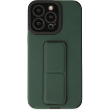 Mey Ithalat®  iPhone 14 Pro Kılıf Mega Standlı Silikon - Yeşil