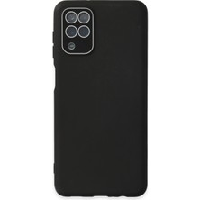 Mey Ithalat®  Samsung Galaxy A22 Kılıf Lansman Glass Kapak - Siyah