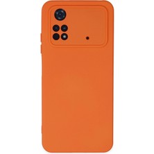 Mey Ithalat®  Xiaomi Poco M4 Pro 4g Kılıf Nano Içi Kadife Silikon - Turuncu