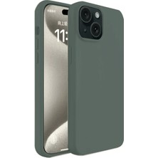 Mey Ithalat®  iPhone 15 Kılıf First Silikon - Koyu Yeşil