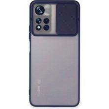Mey Ithalat®  Xiaomi Redmi Note 11T Kılıf Palm Buzlu Kamera Sürgülü Silikon - Lacivert