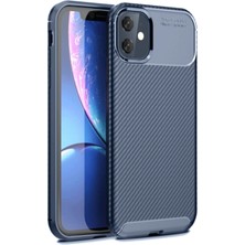 Mey Ithalat®  iPhone 11 Kılıf Auto Focus Karbon Kapak - Lacivert
