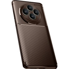 Mey Ithalat®   Reno 11 Fs Kılıf Auto Focus Karbon Kapak - Kahverengi