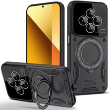 Mey Ithalat®  Xiaomi Redmi 14C Kılıf Joy Lens Standlı Kapak - Siyah