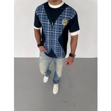 Lushiowear Erkek Bisiklet Yaka Baskılı Kısa Kol Oversize T-Shirt - Siyah