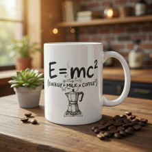 Popüler Sepet Fizik Formülü E=mc2 Kahve Kupa - Bilim ve Kahve Aşıklarına Özel Komik Tasarım