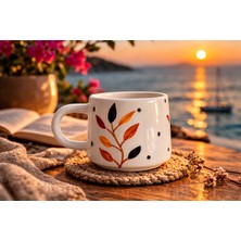 Casa Plus El Işi Bozkır Desenli Klasik Seramik Kupa Bardak Mug