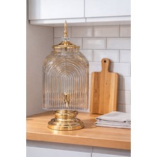 YNSK Kemerli 3.5 Lt Musluklu Şeffaf Cam Sebil Şerbetlik Meşrubatlık Ikramlık Sürahi