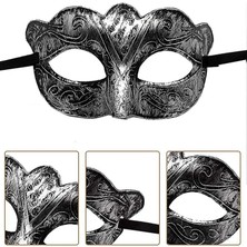 Colezium Maskeli B Antik Gri Gümüş Eskitilmiş Maske B Venedik