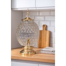 YNSK Osmanlı 4 Lt Musluklu Bal Renk Cam Sebil Şerbetlik Meşrubatlık Ikramlık Sürahi