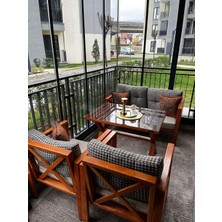 Rawzen Home Ahşap Bahçe Balkon Takımı