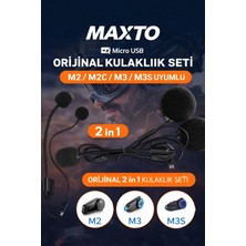L'edoren Maxto M2 M2C M3 M3S Micro USB Girişli Intercom Kulaklık Seti Knmaster 6100 Uyumlu