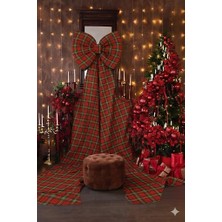 Hobizer Tekstil Noel Yılbaşı Kırmızı Fiyonk Kurdela Dekoratif Süs 60X300