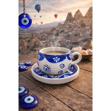 Nazar Boncuklu Tabaklı Kupa 200ML