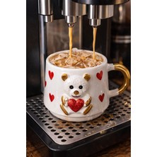 Kabartma Ayıcık Özel Seramik El Işlemeli Kupa