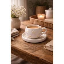 Çayır Papatya Tabaklı Kupa 200ML