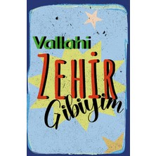 tp Retro Vintage 5 mm Ahşap Üzerine Vallahi Temalı Poster Tablo 20X30 cm