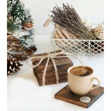 El Yapımı Doğal Ahşap Bardak Altlığı Takımı - 4 Adet