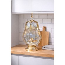 YNSK Lale 4 Lt Musluklu Şeffaf Cam Sebil Şerbetlik Meşrubatlık Ikramlık Sürahi