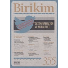 Birikim Aylık Sosyalist Kültür Dergisi Sayı: 355 Kasım 2018