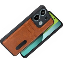 Mey Ithalat®  Xiaomi Redmi 15C 4g Sara Kartvizitli Deri Kılıf - Taba