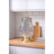 YNSK Lale 4 Lt Musluklu Şeffaf Cam Sebil Şerbetlik Meşrubatlık Ikramlık Sürahi