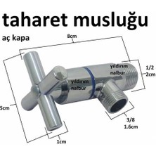 Artı Aç Kapa 4 Kollu Krom Çevirveli Taharet Musluğu ( Lisinya )