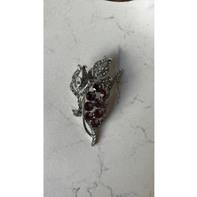 Stelle Jewelry Mor Taşlı Buket Broş