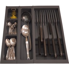 Adilon Mutfak, Modüler Bıçaklıklı Set, Antrasit, 41 x 48 cm (Boydan 3,5 cm Kesilebilir)