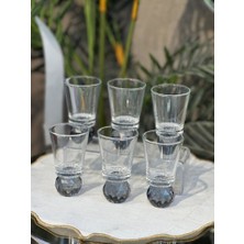 YNSK 6’lı Kristal Top Detaylı  Kahve Yanı Bardak